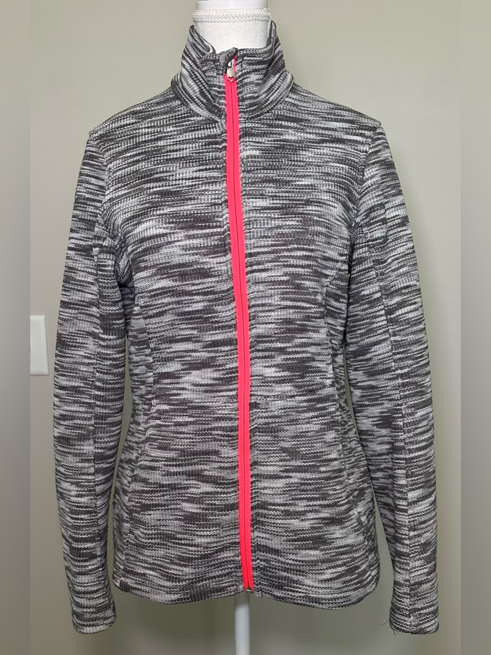 Spyder Endure Space Dye Stryke Jacket Base Layer Ski Winter Gray Pink Full Zip M